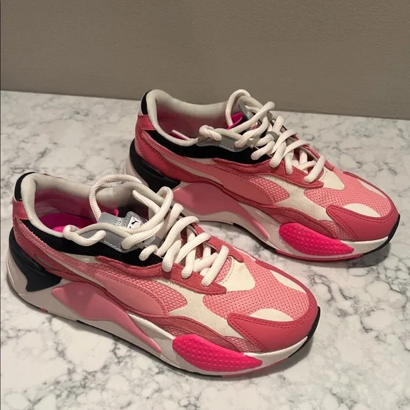 Puma Pink and Cream Athletic Sneakers - Picture 2 of 5